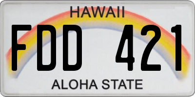 HI license plate FDD421