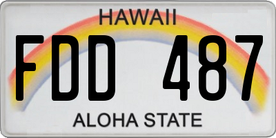 HI license plate FDD487