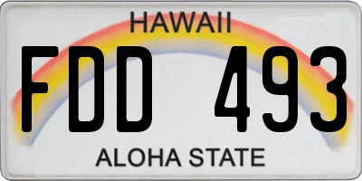 HI license plate FDD493