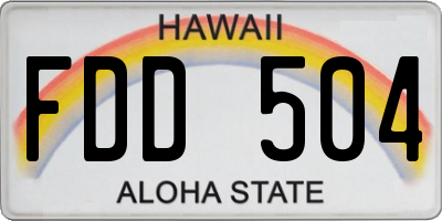 HI license plate FDD504