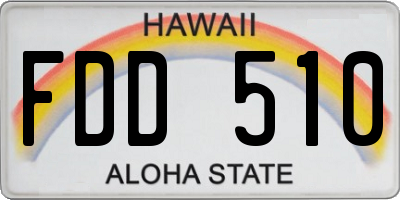HI license plate FDD510