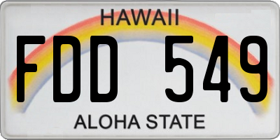 HI license plate FDD549