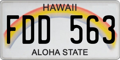 HI license plate FDD563