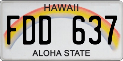 HI license plate FDD637