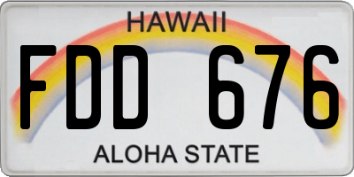 HI license plate FDD676