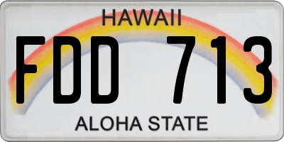 HI license plate FDD713