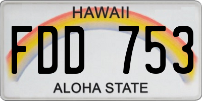 HI license plate FDD753