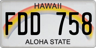 HI license plate FDD758