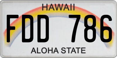 HI license plate FDD786