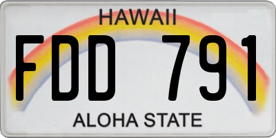 HI license plate FDD791