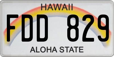 HI license plate FDD829