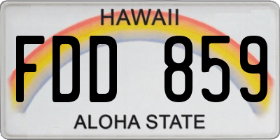 HI license plate FDD859