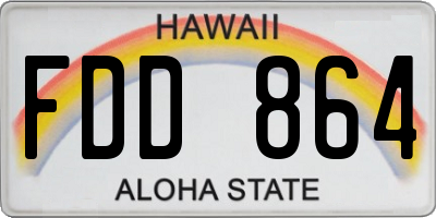 HI license plate FDD864