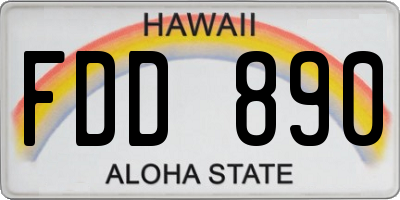 HI license plate FDD890