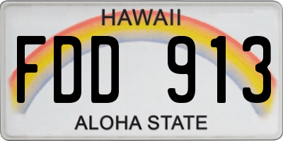 HI license plate FDD913