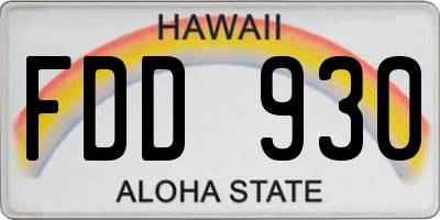 HI license plate FDD930