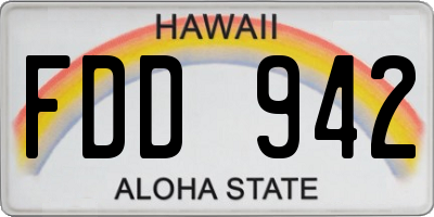 HI license plate FDD942