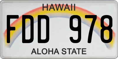 HI license plate FDD978