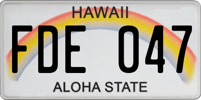 HI license plate FDE047