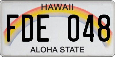 HI license plate FDE048