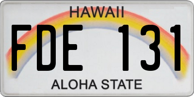 HI license plate FDE131
