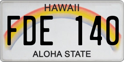 HI license plate FDE140