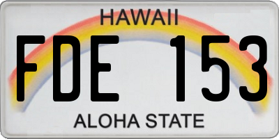 HI license plate FDE153