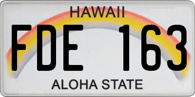 HI license plate FDE163