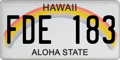 HI license plate FDE183