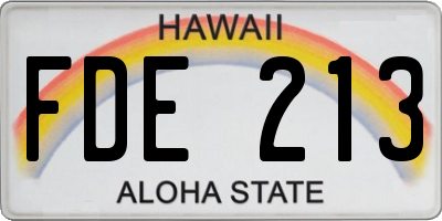 HI license plate FDE213