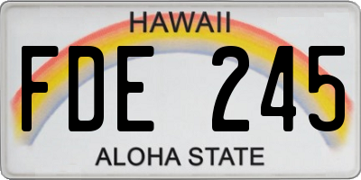 HI license plate FDE245