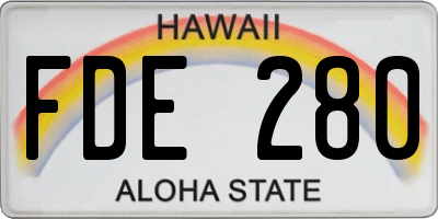 HI license plate FDE280