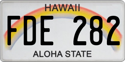 HI license plate FDE282