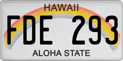 HI license plate FDE293