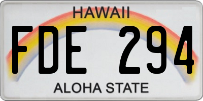 HI license plate FDE294