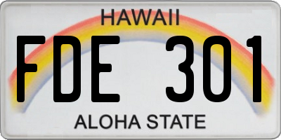 HI license plate FDE301