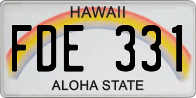 HI license plate FDE331