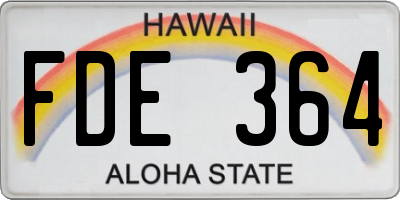 HI license plate FDE364