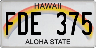 HI license plate FDE375