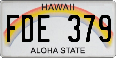 HI license plate FDE379