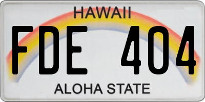 HI license plate FDE404