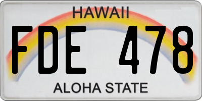 HI license plate FDE478
