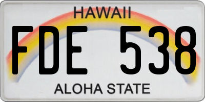 HI license plate FDE538