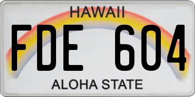 HI license plate FDE604