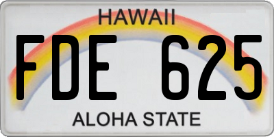 HI license plate FDE625