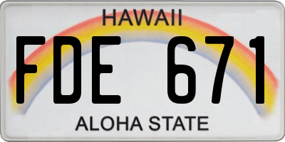 HI license plate FDE671