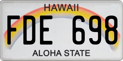 HI license plate FDE698
