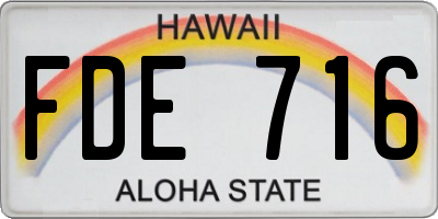 HI license plate FDE716
