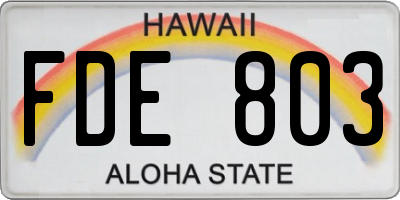 HI license plate FDE803