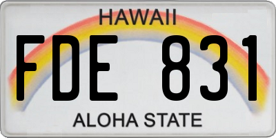 HI license plate FDE831